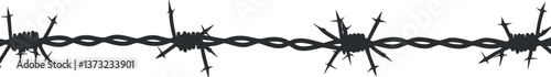 Barbed wire vector illustration for security and boundary design projects.