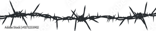 Vector illustration of barbed wire for security and boundary design.