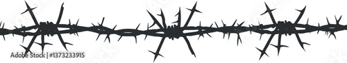 Barbed wire vector illustration for security and boundary design.