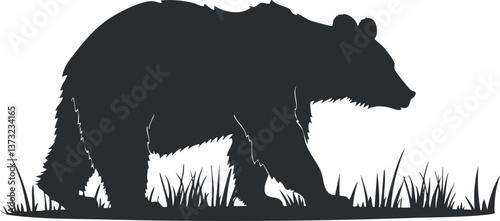Bear silhouette vector illustration for wildlife and nature design projects.