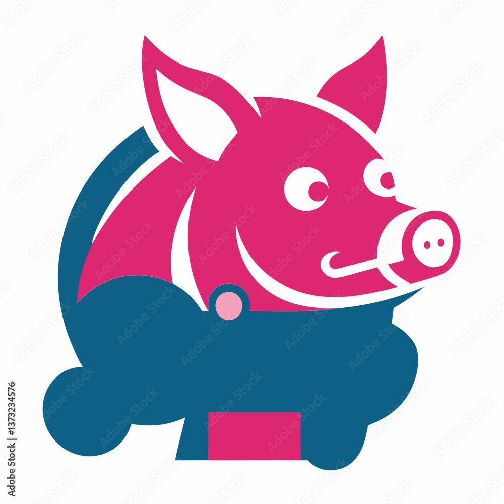 Obraz premium dynamic attractive design with pig logo
