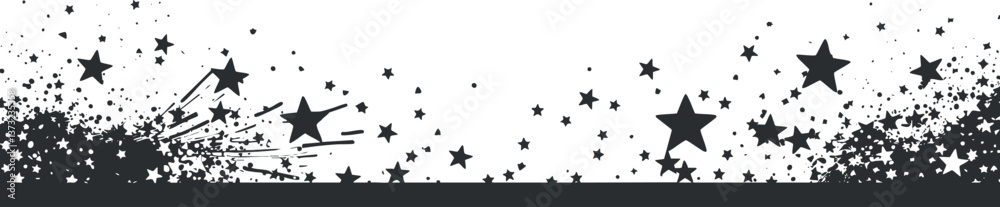 Naklejka premium Abstract star splatter banner for modern and dynamic design projects.