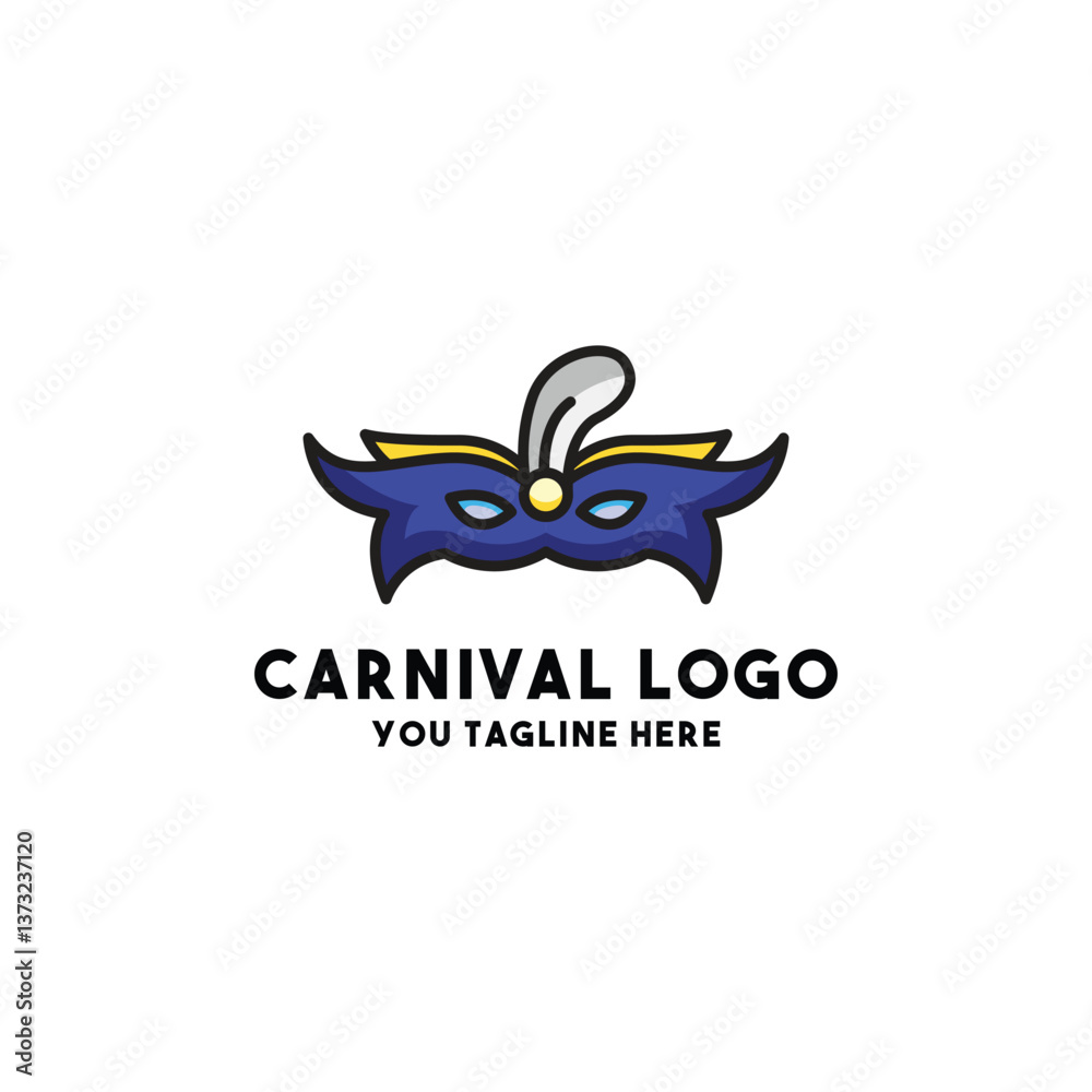 Fototapeta premium Cartoon Carnival Mask Logo