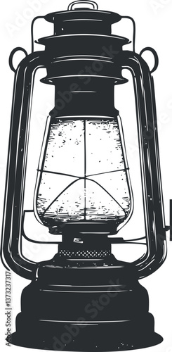 Vintage kerosene lantern illustration for rustic or antique-themed designs.