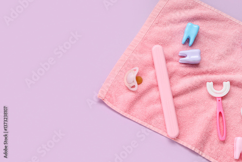 Towel with children's tooth...