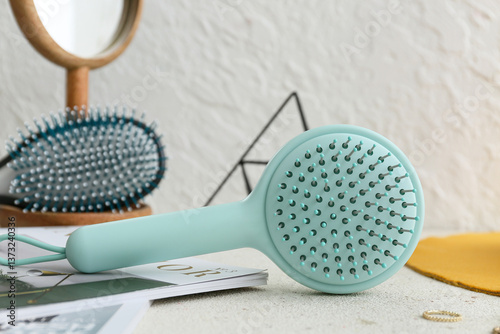 Hair brushes with mirror on...