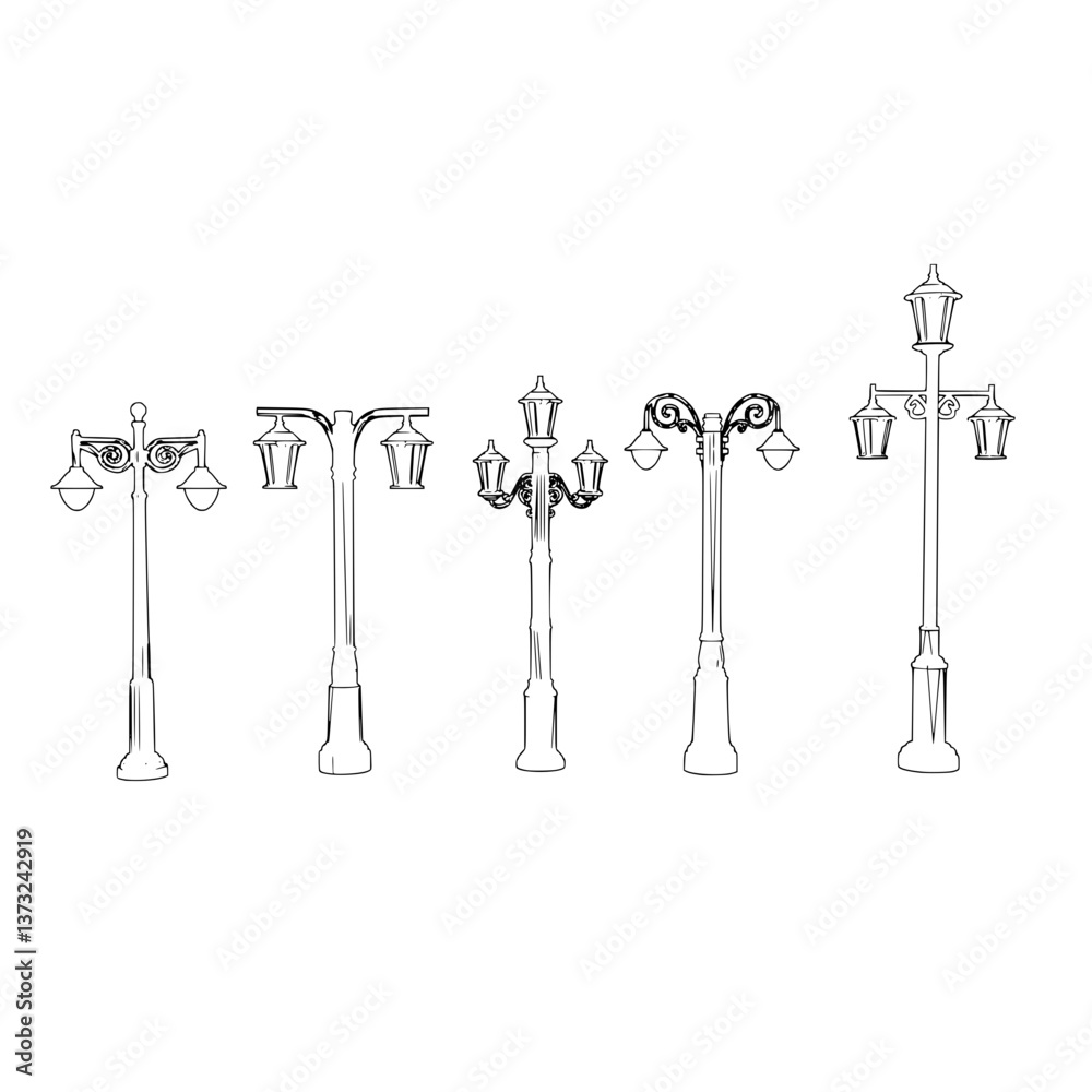 Iron lighting pole