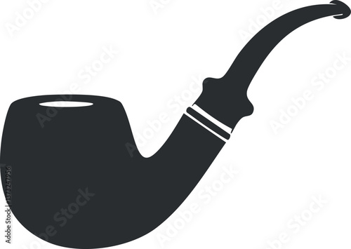 Illustration of a classic black smoking pipe silhouette, representing vintage and traditional design.