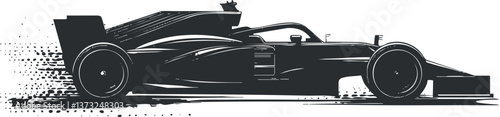 Silhouette of a sleek racing car design, emphasizing speed and modern motorsport aesthetics.