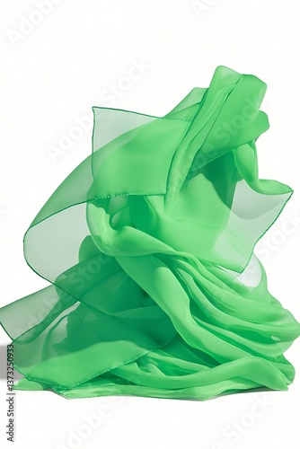 Green Fabric Drape Studio Shot