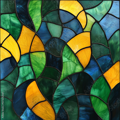 Stained glass mosaic pattern