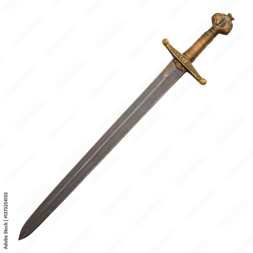 Antique Sword with Intricate Handle and Blade Design Antique Sword with Intricate Handle and Blade Design