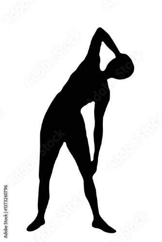 black vector image silhouette modern yoga exercises, beauty, body line art. For use as a brochure template or for use in web design.