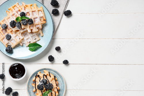 Delicious Belgian waffles w...