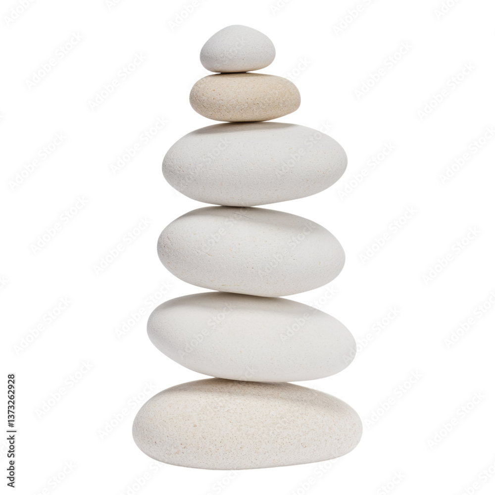 Stacked White Stones for Serenity and Balance Stacked White Stones for Serenity and Balance