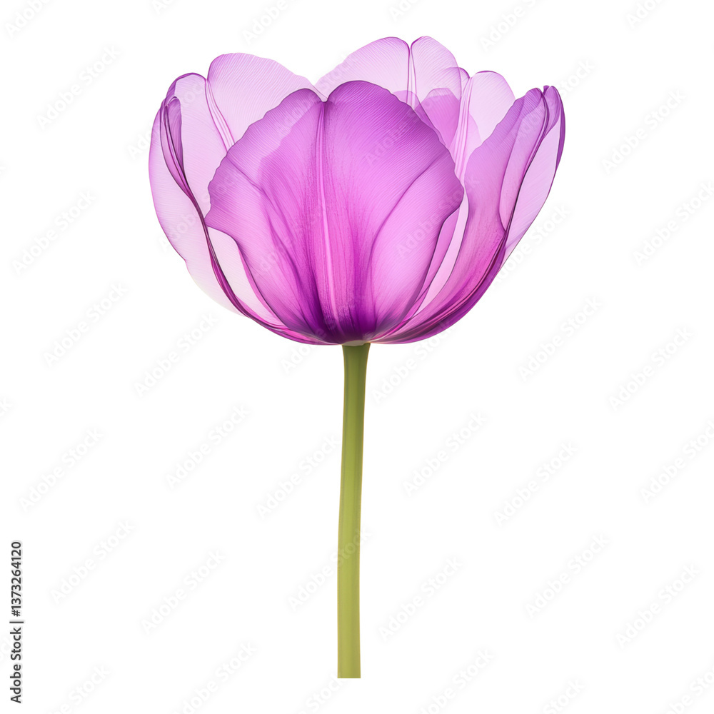 Fototapeta premium Vibrant Pink Tulip Bloom Isolated