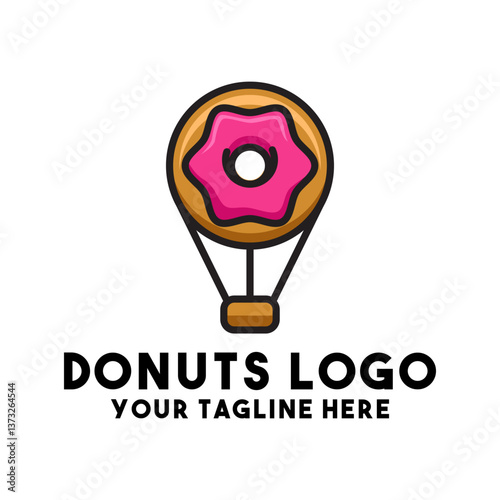 Donut Hot Air Balloon Logo