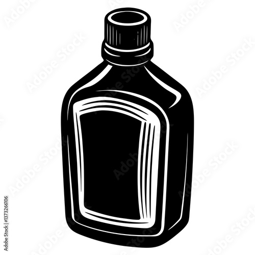 Mouthwash Silhouette Black Vector