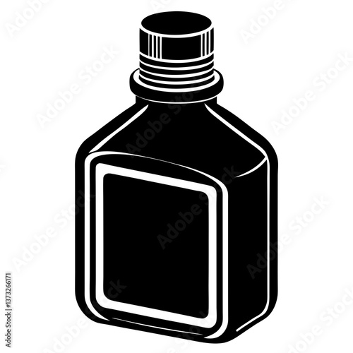 Mouthwash Silhouette Black Vector