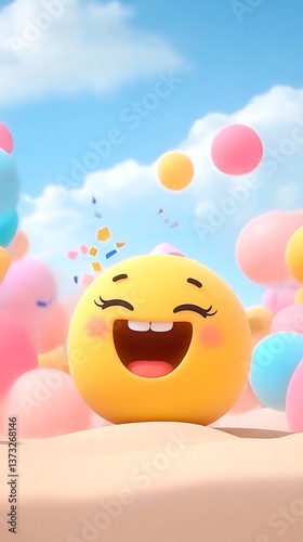 Happy Emoji Balloon Celebration.