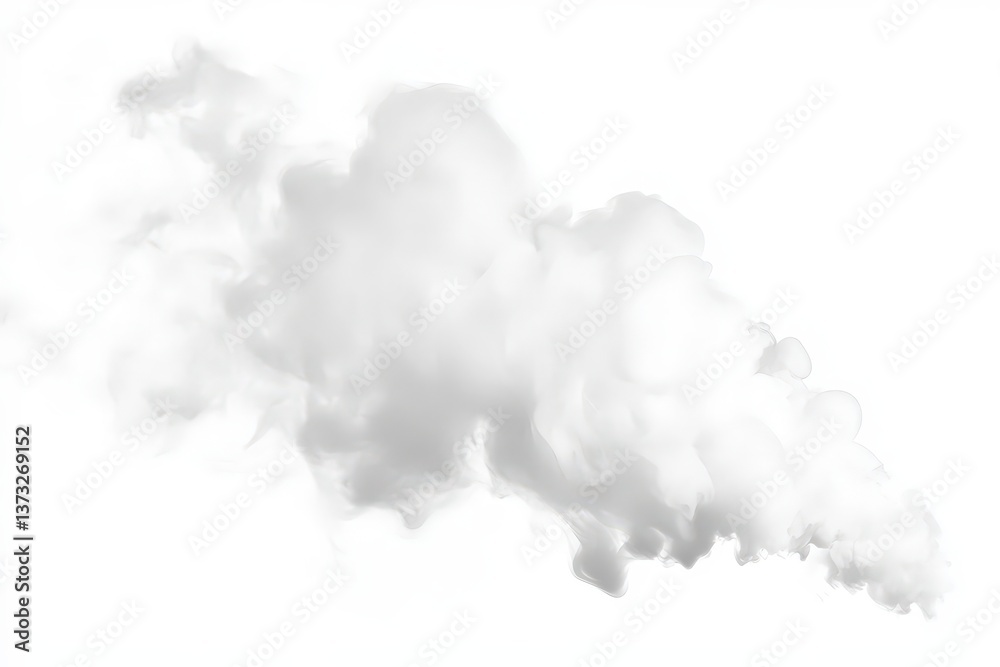 Fluffy Billowy Smoke Cloud in White: Serene Image for Abstract Decor and Wall Art Fluffy Billowy Smoke Cloud in White: Serene Image for Abstract Decor and Wall Art