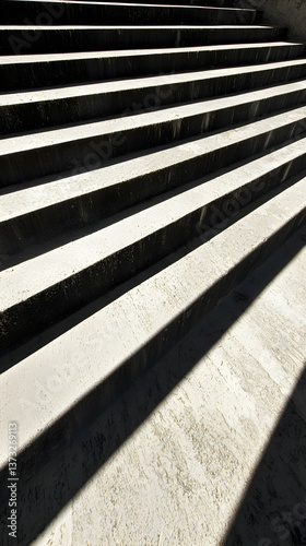 Concrete Stairs with Strong Shadow and Light Contrast photo