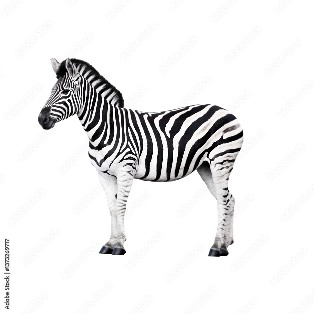 Fototapeta premium zebra on white background