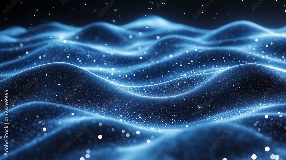 Fototapeta premium Abstract Midnight Scene with Astronomical Waves in Sepia Tones