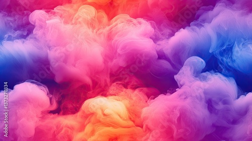 Vibrant and colorful smoke swirling in the air creating a captivating display of rich hues and dynamic shapes for visual impact