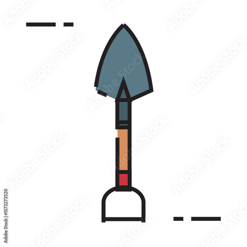 Vector illustration of a hand shovel or trowel with a simple design.