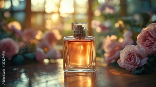 bottle of perfume on the table