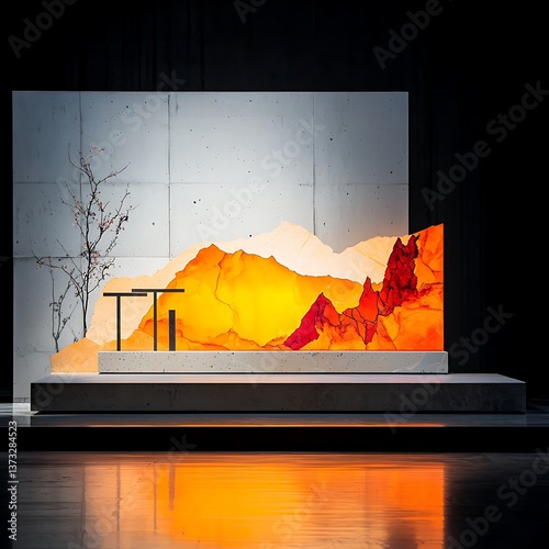 Illuminated Mountain Display