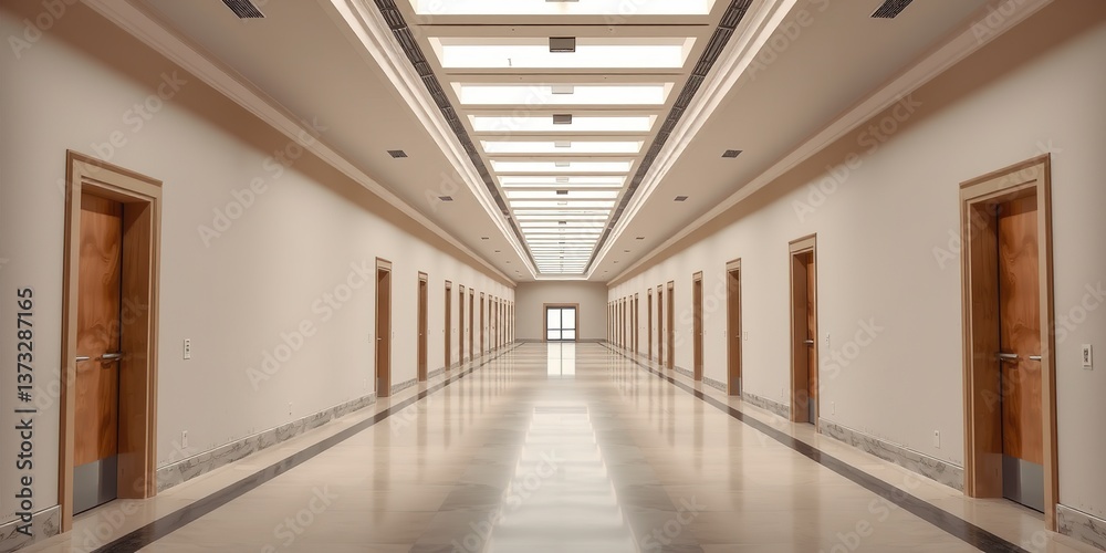 Empty Corridor, Modern Architectural Design Empty Corridor, Modern Architectural Design