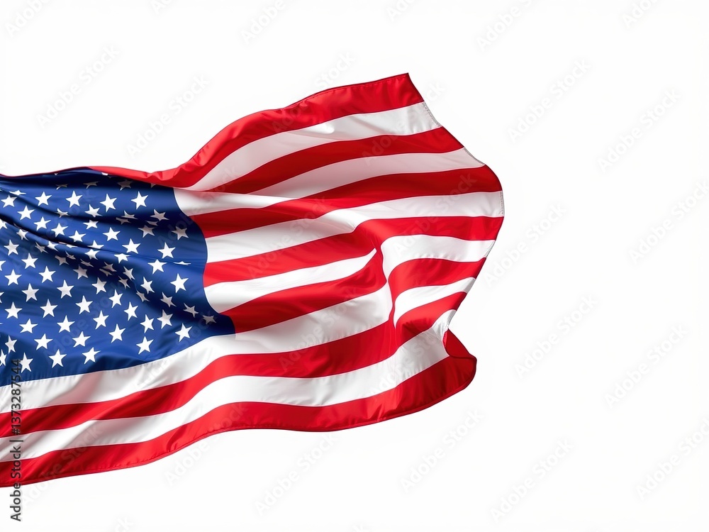 Obraz premium American Flag Waving Majestically, Dynamic Design