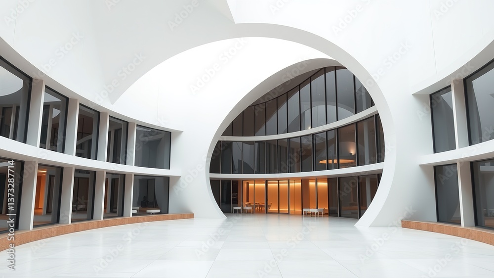 Obraz premium Abstract Geometric Circular Architecture Background Design