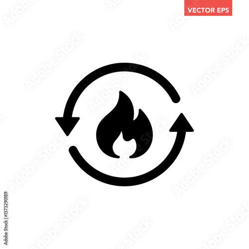 Black single metabolism icon, simple organism reaction conversion symbol flat design pictogram vector for app logo ads web webpage button ui ux interface elements isolated on white background