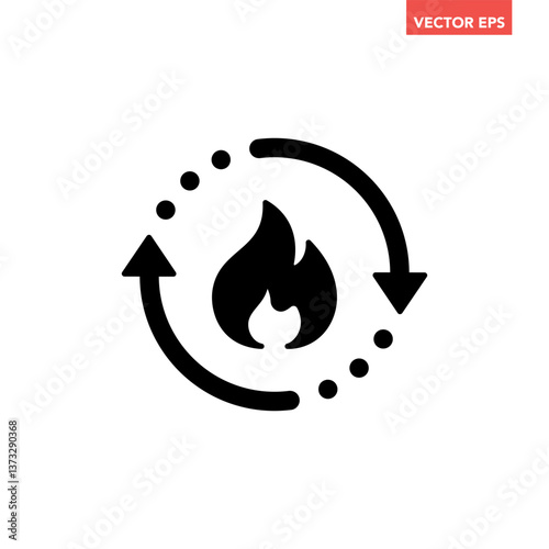 Black single metabolism icon, simple organism reaction conversion symbol flat design pictogram vector for app logo ads web webpage button ui ux interface elements isolated on white background