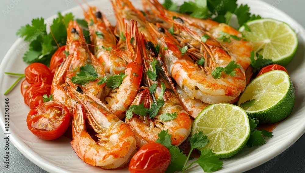 Grilled Prawns with Roasted Tomatoes and Lime Grilled Prawns with Roasted Tomatoes and Lime