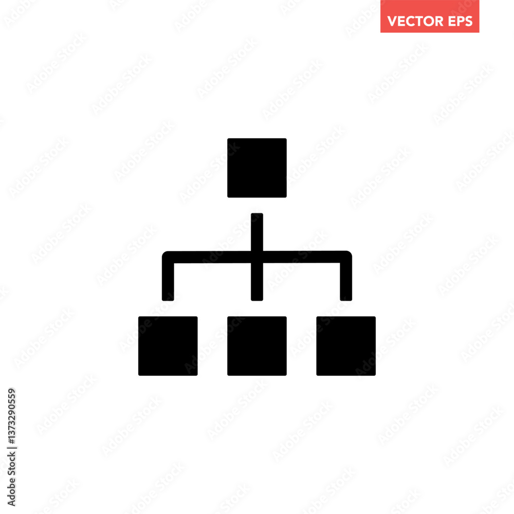 Black single org hierarchy icon, simple team management flat design vector pictogram, infographic interface elements for app logo web button ui ux isolated on white background Black single org hierarchy icon, simple team management flat design vector pictogram, infographic interface elements for app logo web button ui ux isolated on white background