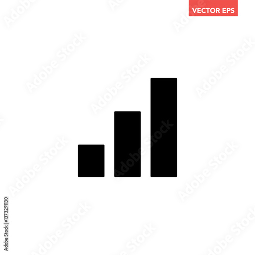 Free Download Black single business chart graph bars solid icon, success graph trending upwards flat design interface infographic element for app ui ux web button, vector isolated on white background - GFXLoad