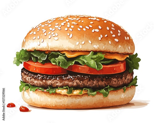 Juicy Cheeseburger with Sesame Bun.