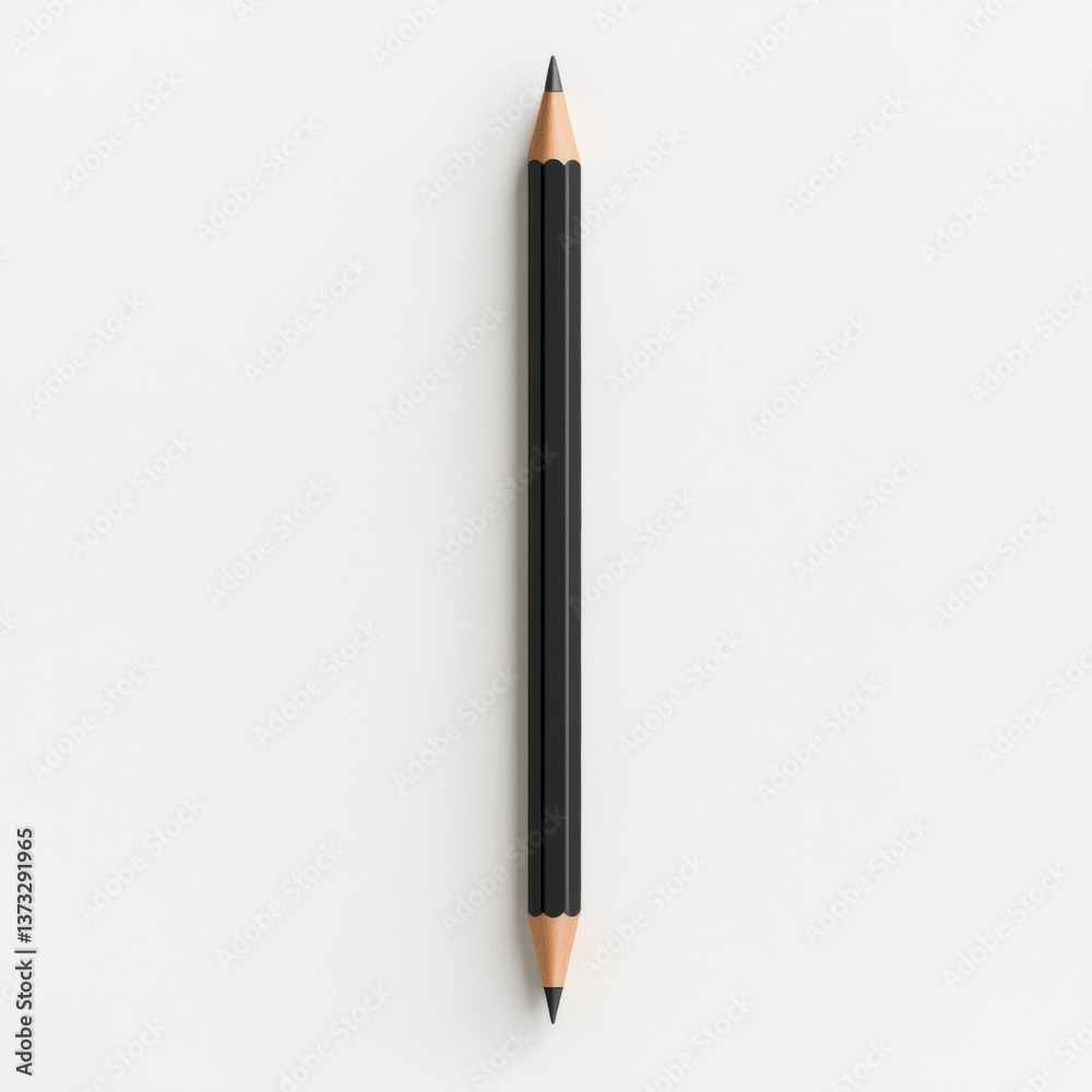 A simple black pencil with a wooden tip, positioned vertically against a plain white background. A simple black pencil with a wooden tip, positioned vertically against a plain white background.