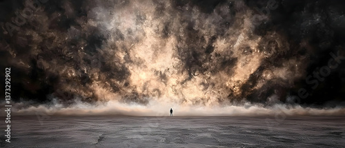 Solitary Figure in a Cosmic Landscape