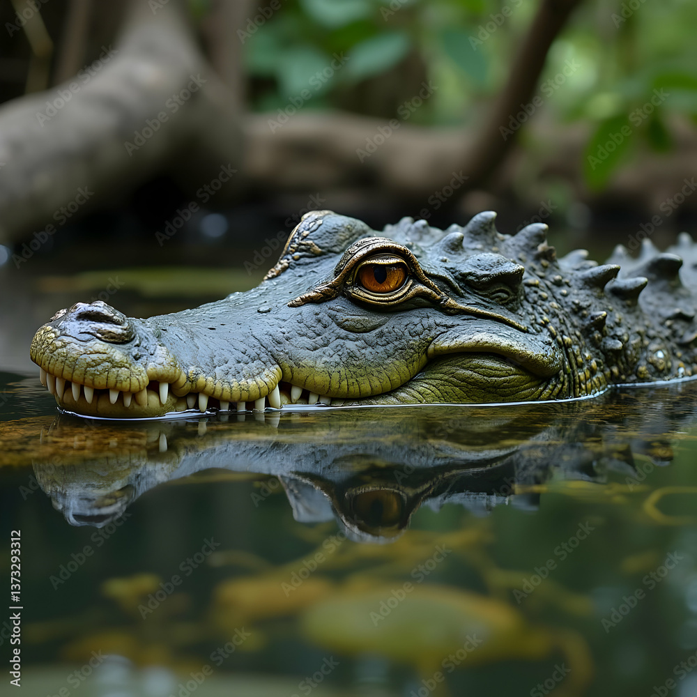 Fototapeta premium alligator in the water