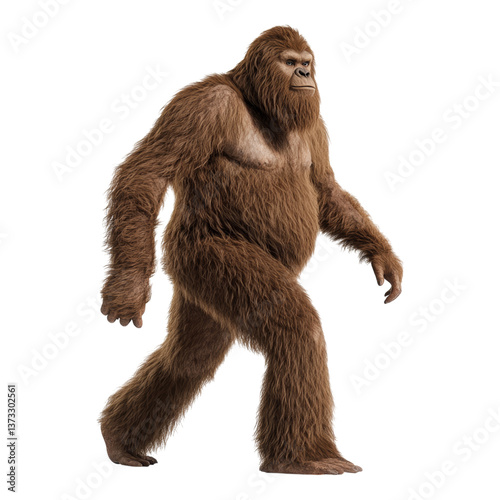 Walking Bigfoot Creature in Forest Environment