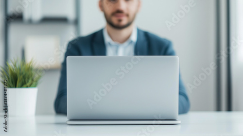 Focused Work: A man concent...