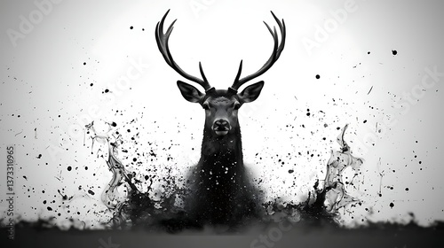 Majestic Deer, Abstract Splash
