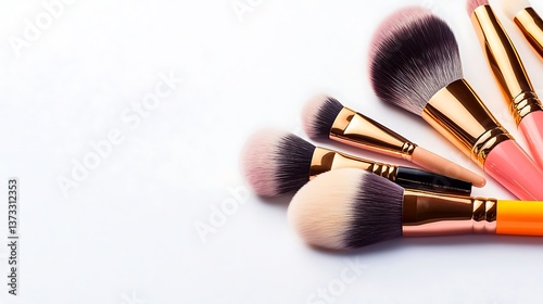 Makeup Brushes on White