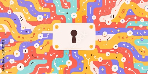 A digital lock, representin...