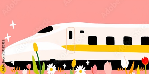A high-speed train glides t...